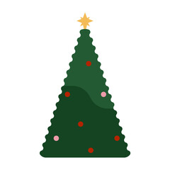Christmas tree flat illustration