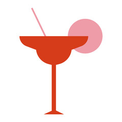 Cocktail glass flat illustration