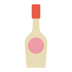 Wine bottle flat illustration