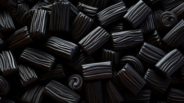 Licorice candies mix background. Sweet tasty backdrop. Generative AI