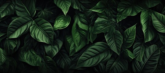 a close up of a bunch of leaves, in the style of dark paradise, photorealistic compositions