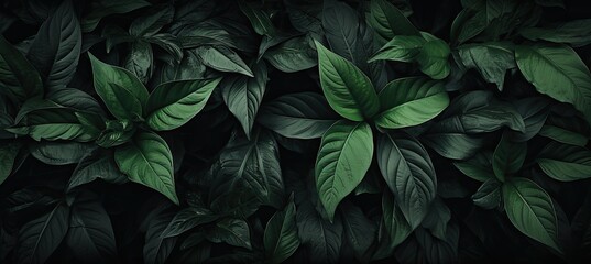 a close up of a bunch of leaves, in the style of dark paradise, photorealistic compositions
