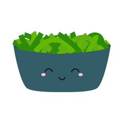 funny cartoon illustration of sushi seaweed