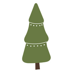 Fototapeta premium Christmas tree flat illustration