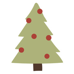 Christmas tree flat illustration