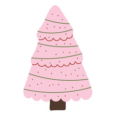 Christmas tree flat illustration