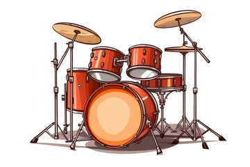 Fototapeta na wymiar vector illustration of a drums in cartoon style