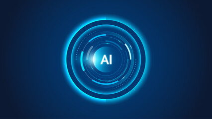 blue glowing circle artificial intelligence 