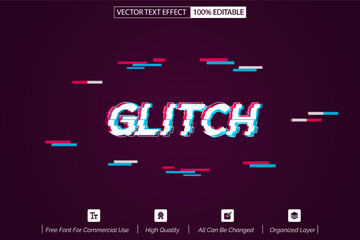 Glitch style modern editable text effect