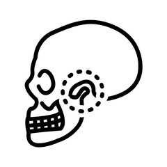 Black line icon for Temporomandibular
