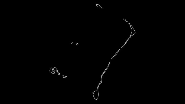 Nukufetau island council map of Tuvalu outline animation