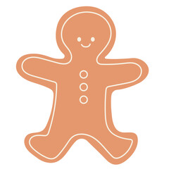 Gingerbread man flat illustration