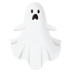 Halloween White Ghost Watercolor.