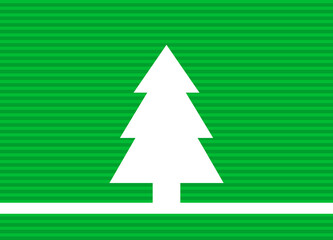 Tannenbaum auf gestreifter grüner Weihnachtskarte