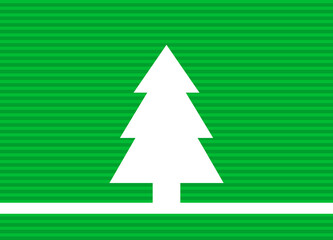 Tannenbaum auf gestreifter grüner Weihnachtskarte