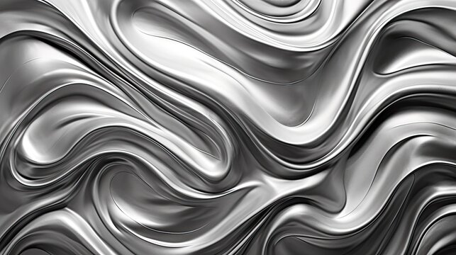 A liquid texture where metallic silver fluid seems to spiral inward endlessly flat lay