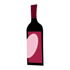 Wine bottle flat illustration