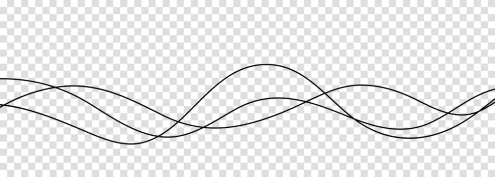Thin line wavy background. Vector illustration isolated on transparent background