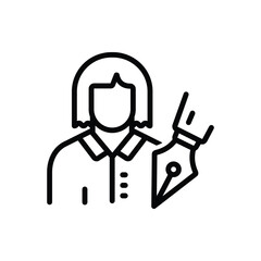 Black line icon for authors