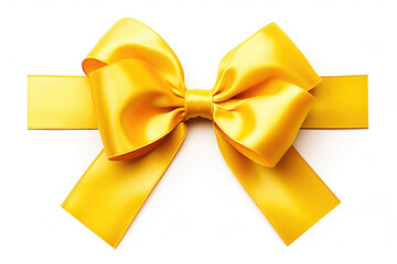 Vibrant Yellow Ribbon on Clean White Background