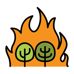 Forest fire, wildfire icon