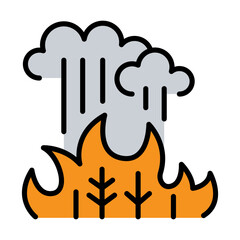 Forest fire, wildfire icon