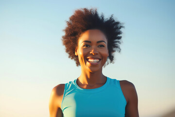 Radiant Black Woman Athlete After a Successful Running Session