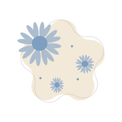 Vector flowers Cute flower elements, pastel colors.