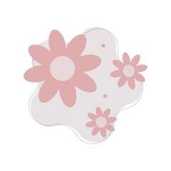 Vector flowers Cute flower elements, pastel colors.