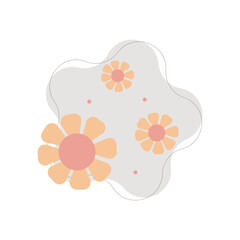 Vector flowers Cute flower elements, pastel colors.