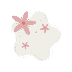 Vector flowers Cute flower elements, pastel colors.