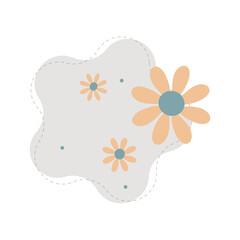 Vector flowers Cute flower elements, pastel colors.