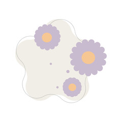 Vector flowers Cute flower elements, pastel colors.