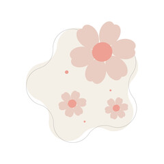 Vector flowers Cute flower elements, pastel colors.