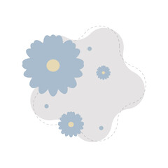 Vector flowers Cute flower elements, pastel colors.