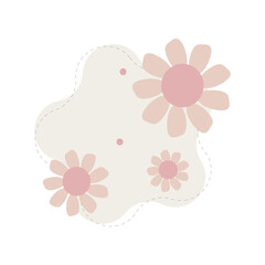 Vector flowers Cute flower elements, pastel colors.