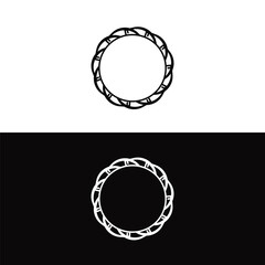 Circle vector logo template design . Black and white circle vector logo template design . Black and white circle vector logo template design