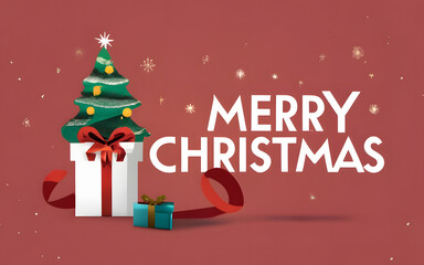 Merry Christmas lettering on a Christmas background.