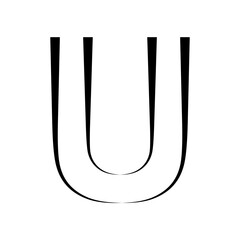 u logo studio letter u design icon logotype technology font