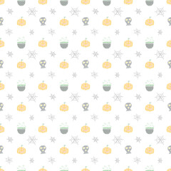 Seamless Halloween pattern. Doodle Halloween background