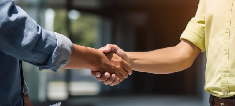 business construction agreement business hand shakes, ai