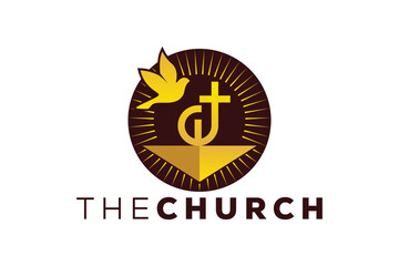 Trendy and Professional letter W church sign Christian and peaceful vector logo design