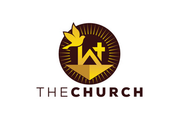 Trendy and Professional letter W church sign Christian and peaceful vector logo design