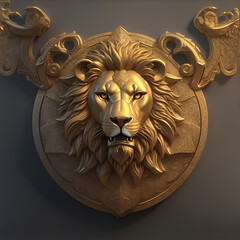 Lion Head with 3D carve and sculpture