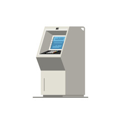 ATM machine on isolated background, Vector illustration.