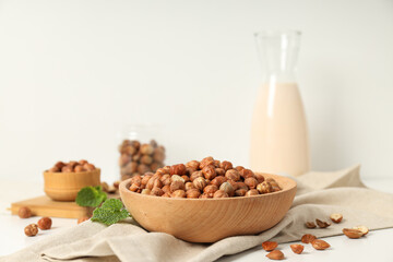 Healthy food and healthy nutrition concept, nuts - hazelnut