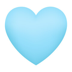 Light Blue Heart Emoji isolated on white background. Emoticons symbol modern, simple, vector, printed on paper. icon for website design, mobile app, and UI. Vector Illustration