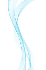 Vector illustration of blue waves. Wave with lines created using blend tool. Curved wavy line, smooth stripe.