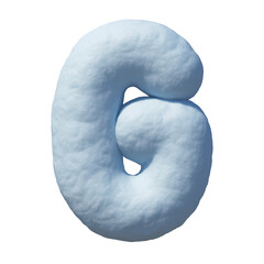 Snow font 3d rendering letter G