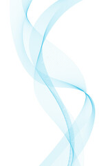 Vector illustration of blue waves. Wave with lines created using blend tool. Curved wavy line, smooth stripe.